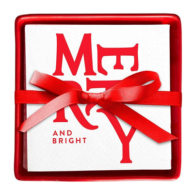 Ceramic Napkin Tray - Merry + Bright