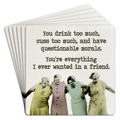 Paper Coaster 6pk Ladies drink too much cuss too much - Swon & Company