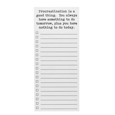"Procrastination is a good thing" List Pad - Swon & Company