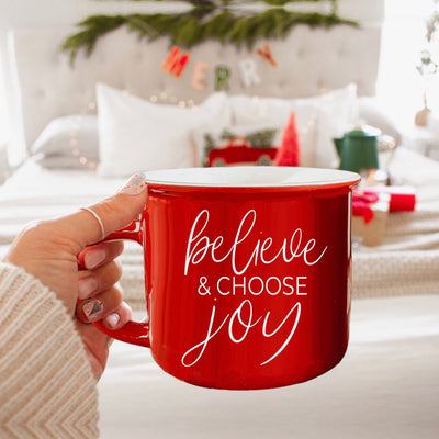 Believe & Joy Holiday Mug - Swon & Company