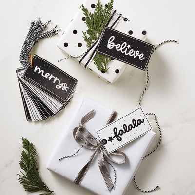 Black & White Holiday Gift Tags - Swon & Company