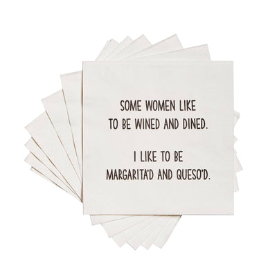 "Some women like to be wined and dined" Cocktail Napkins - Swon & Company